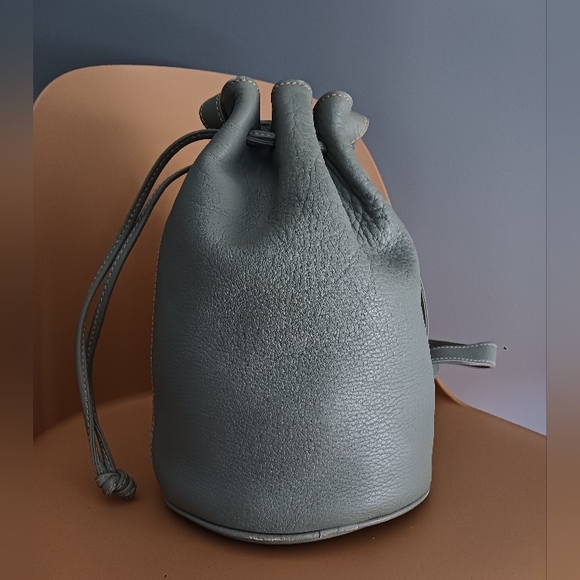 Slate Blue Textured Mini Bucket Bag with Adjustable Strap mint green - Picture 6 of 12
